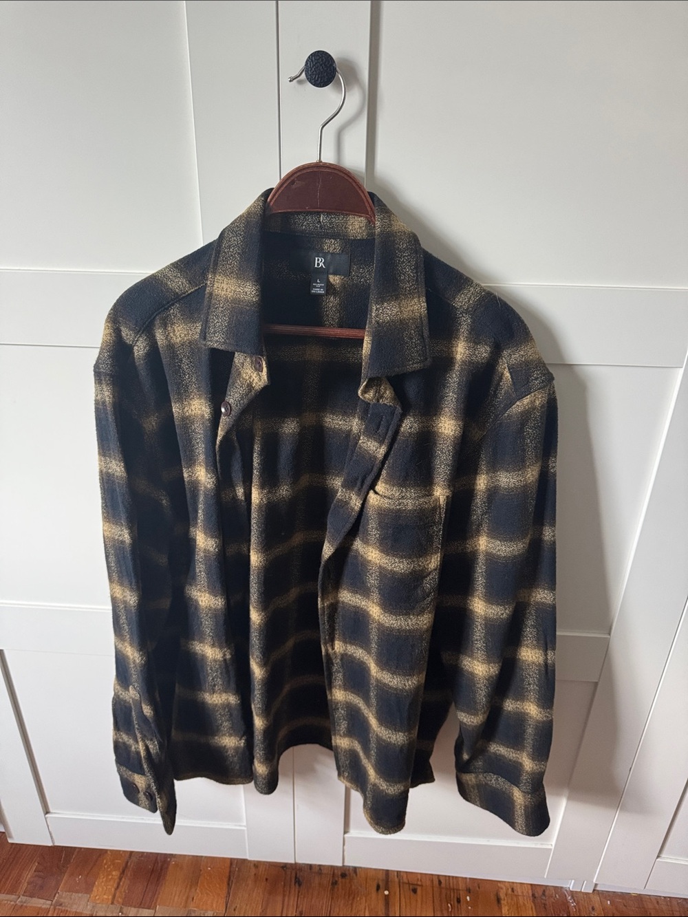 Banana Republic Black and Tan Plaid Relaxed Shirt